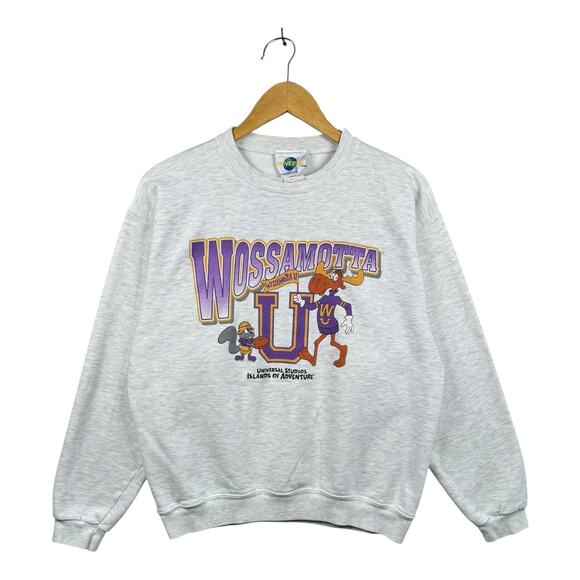 Vintage Wossamotta U Rocky Bullwinkle Crewneck Medium - Picture 1 of 7